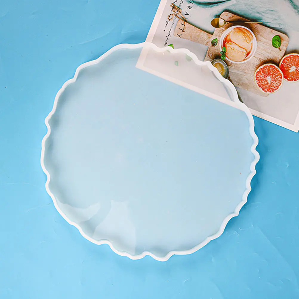 

4Pcs Crystal Epoxy Mould Silicone Tray Mold DIY Creative Storage Plate Coaster Casting Mold Cup Mat Tray Organizer