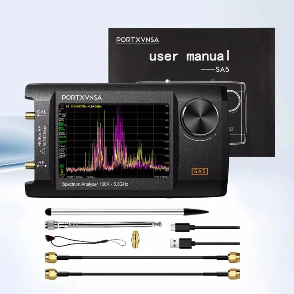 4 Inch 5.3GHz SA5 Spectrum Analyzer & Signal Generator Compact Handheld Design IPS LCD PC Compatible For Enhanced Functionality