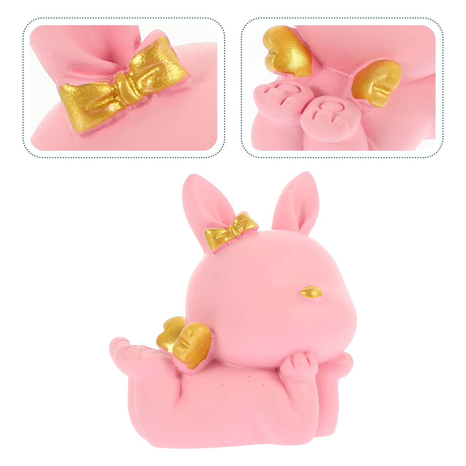 

Ornament Cartoon Rabbit Bunny Shaped Decorations Figurines Resin Mini Miniature Pink Desk Toddler