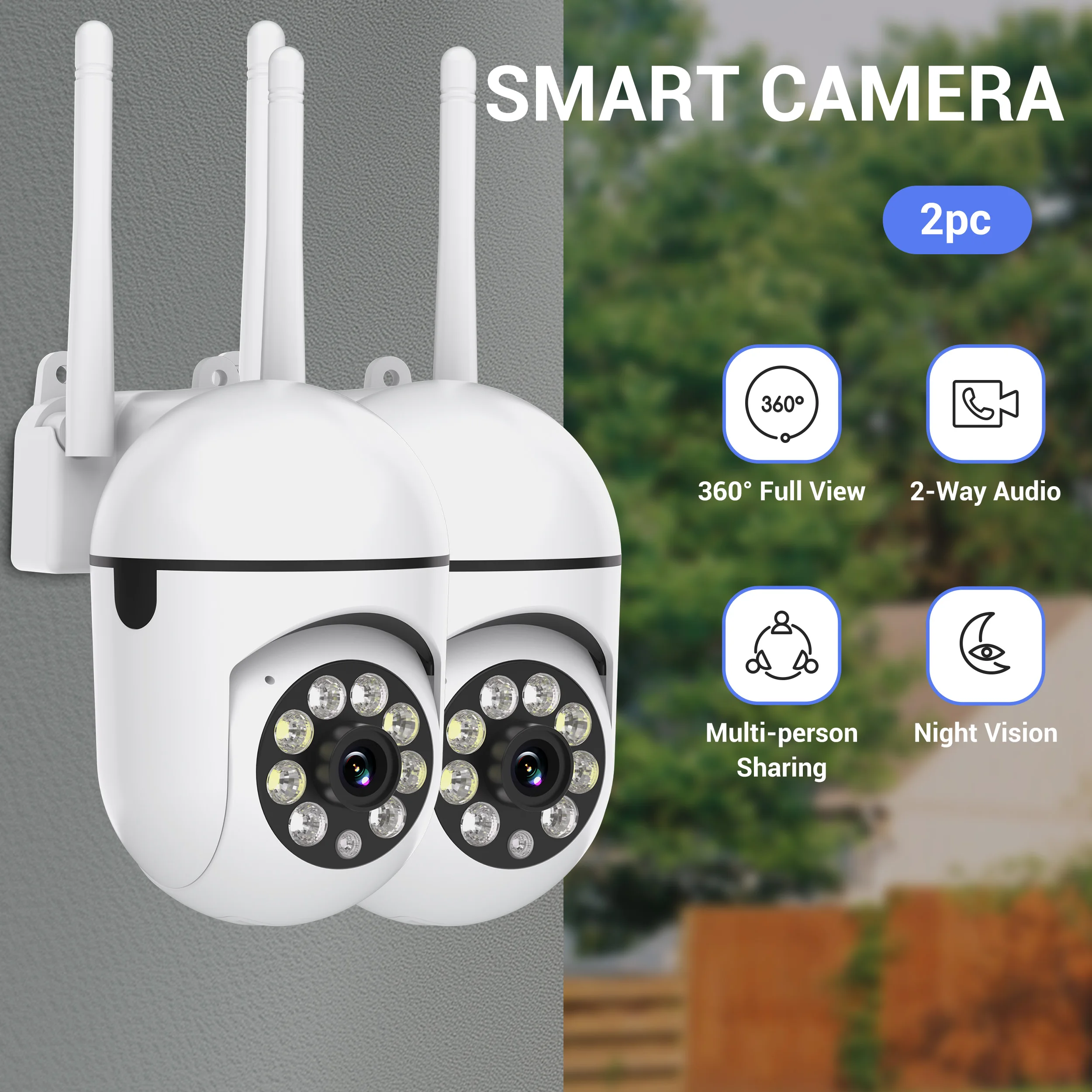 

Ease Life App 2PCS 1080P Waterproof Bulb Surveillance Camera Color Night Vision Motion Tracking Indoor Outdoor Security Y108