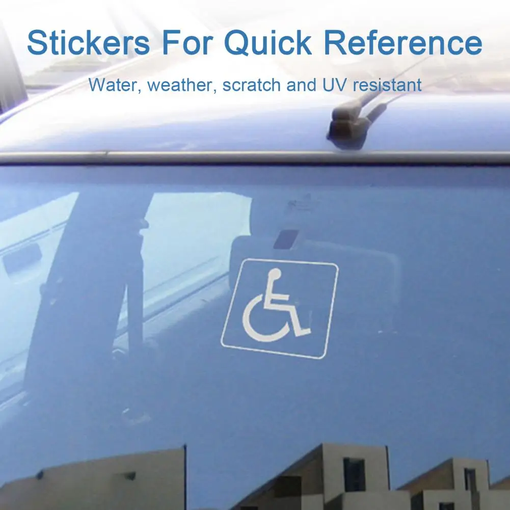 4 Sheets Disability Stickers Waterproof Scratch Resistant Clear Content UV Resistant Disabled Wheelchair Sign Security Labels St