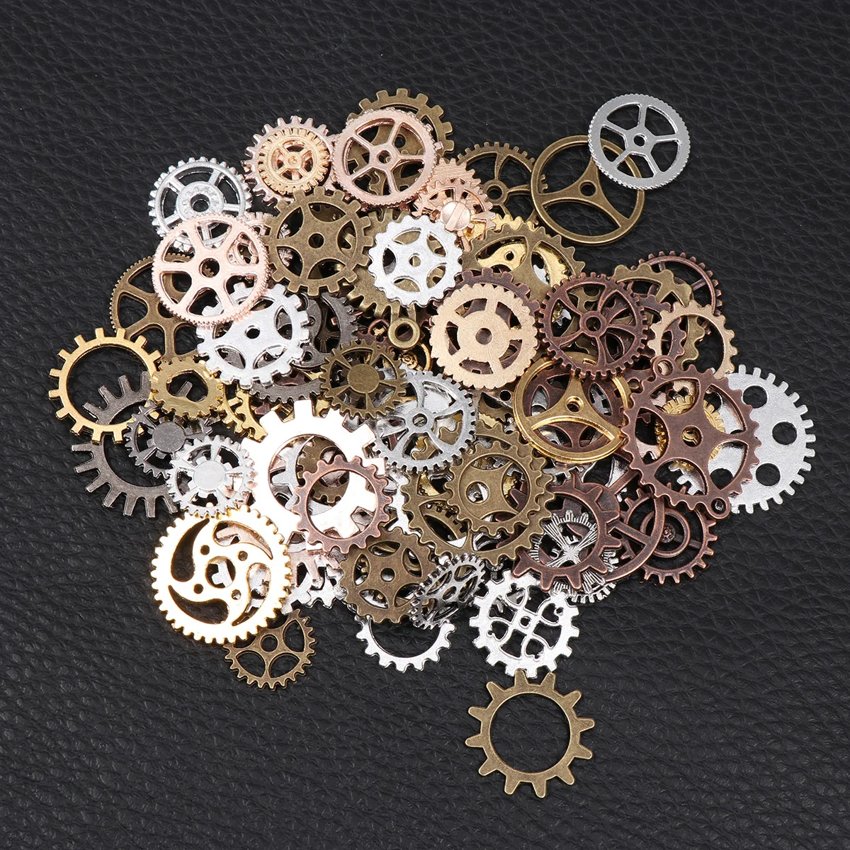 

9-Color Mixed Alloy Steampunk Gears Cogs Vintage Style for DIY Handmade Jewelry Necklace Charms Accessories Alloy Gears