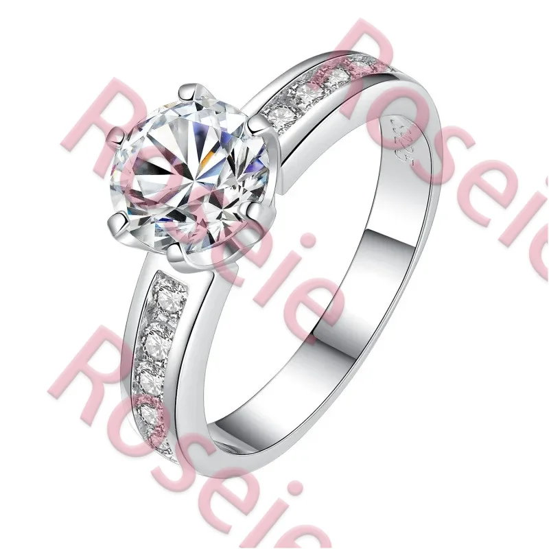 

Кольцо Roseie 2026 Lefei Fashion, роскошное, модное, в трендовых цветах, с классическим муассанитом 1 карат, 6-зубчатая корона, серебро 925 пробы, элегантное свадебное украшение