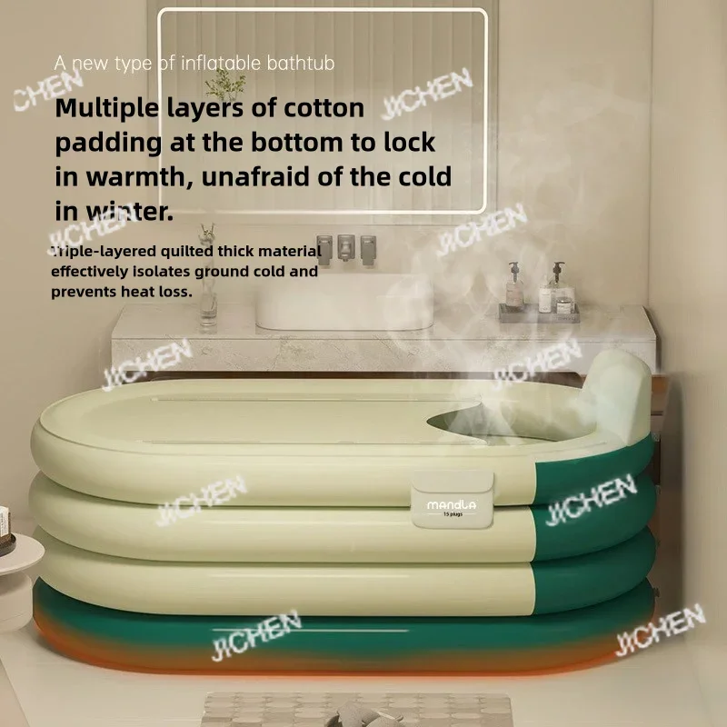 

HG Bathing Bucket For Adults, Inflatable Bathtub, Thickened And Foldable Full Body Sitting Bathtub Sweat Steaming Medicine Bath