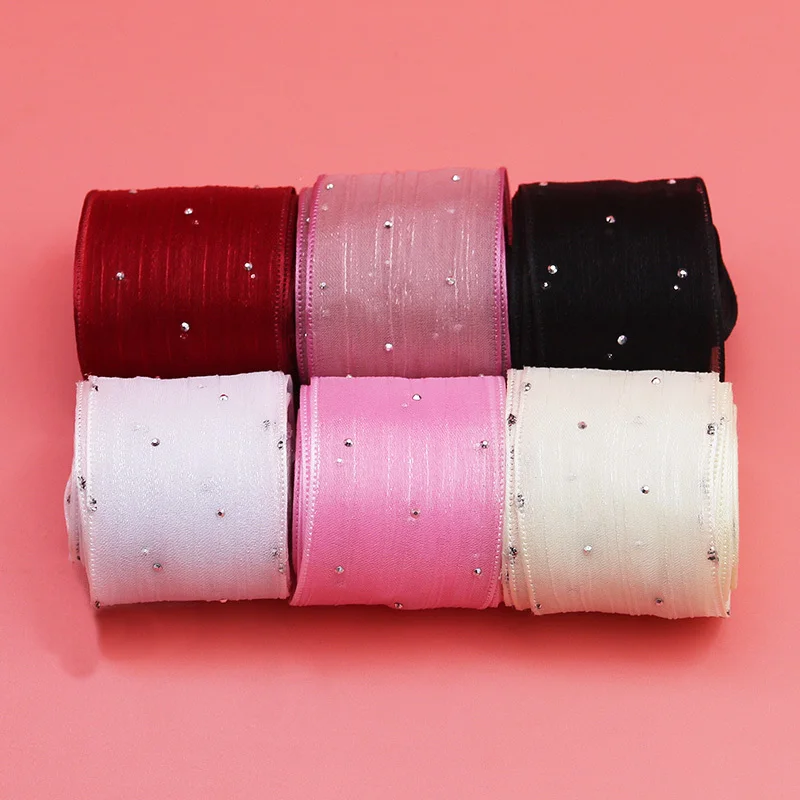 (5 Meters/pack)4CM Bubble Pleated Tape Diamond Mesh Organza Ribbon Hair Bow Flowers Cakes Gift Packaging Clothing Decoratio DIY