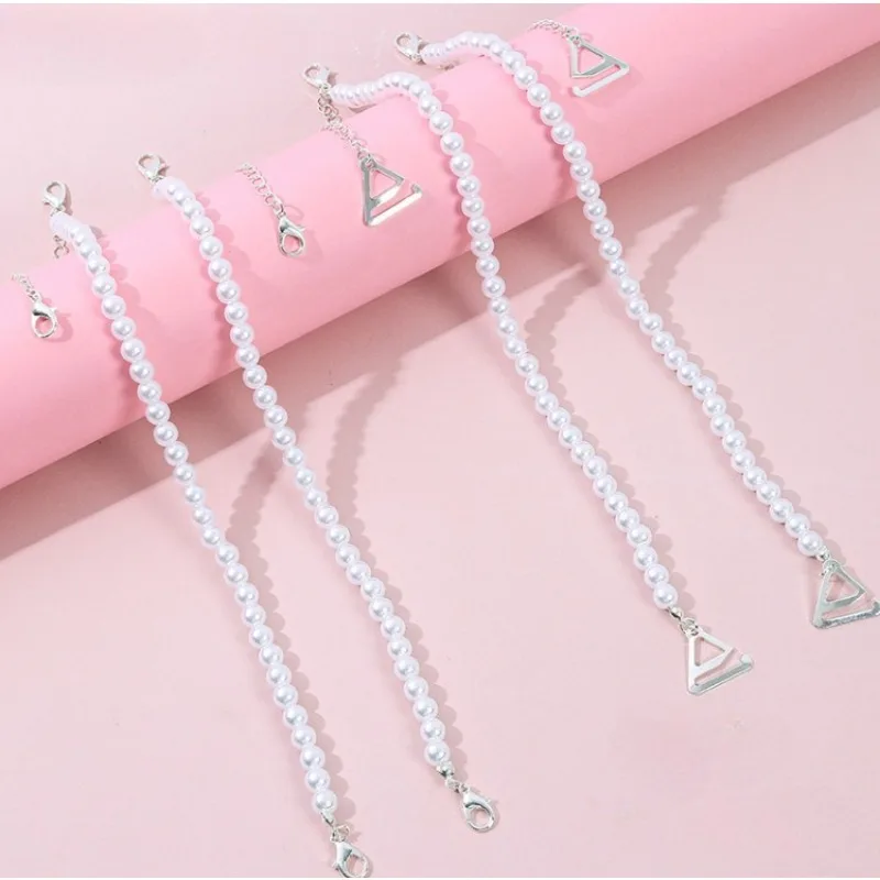 Faux Pearl Bra Shoulder Decorative Elastic Straps Intimate Accessories For Women Wedding Dress Daily Wear Bra Shoulder Straps
