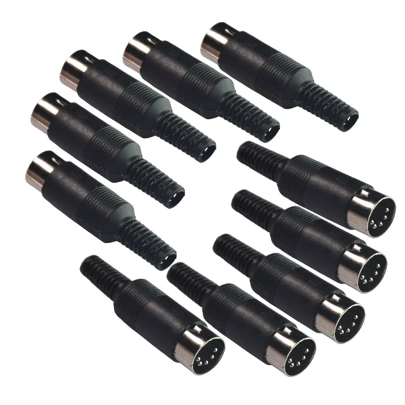 For Audio Video AV MIDI Cable Adapter Keyboard DIY DIN 3Pin 4Pin 5Pin 6Pin 7Pin 8Pin Male Female Plug Soldering Connector
