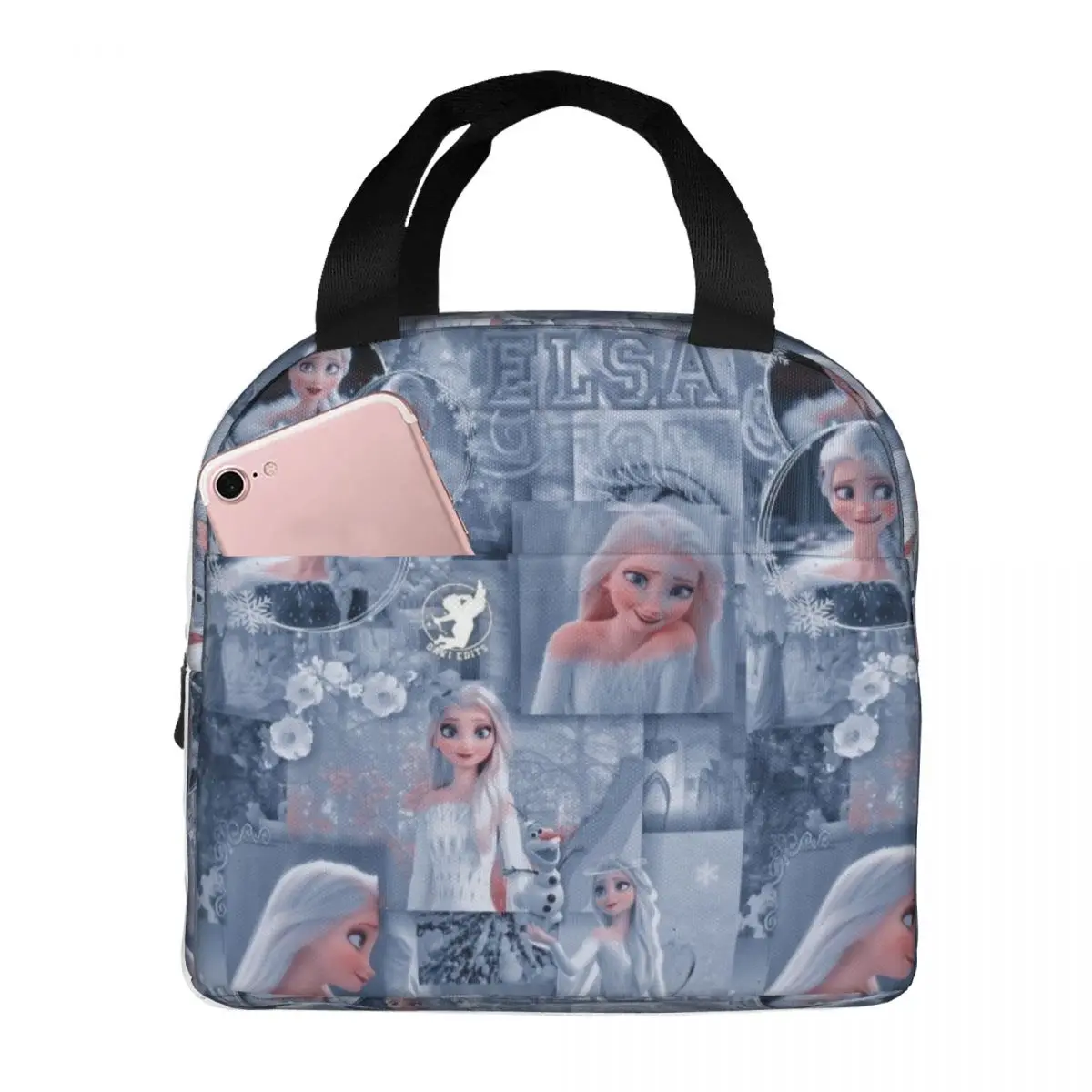 Frozen Princess Insulated Lunch Bag High Capacity Reusable Cooler Bag Tote Lunch Box Office Travel Food Storage Bags