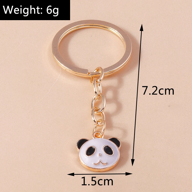 Niedliche Emaille Panda Schlüssel bund Katze Schlüssel ring Anhänger für Auto Schlüssel halter Frauen Mädchen Handtasche Zubehör DIY Schmuck Geschenke – Detail 3