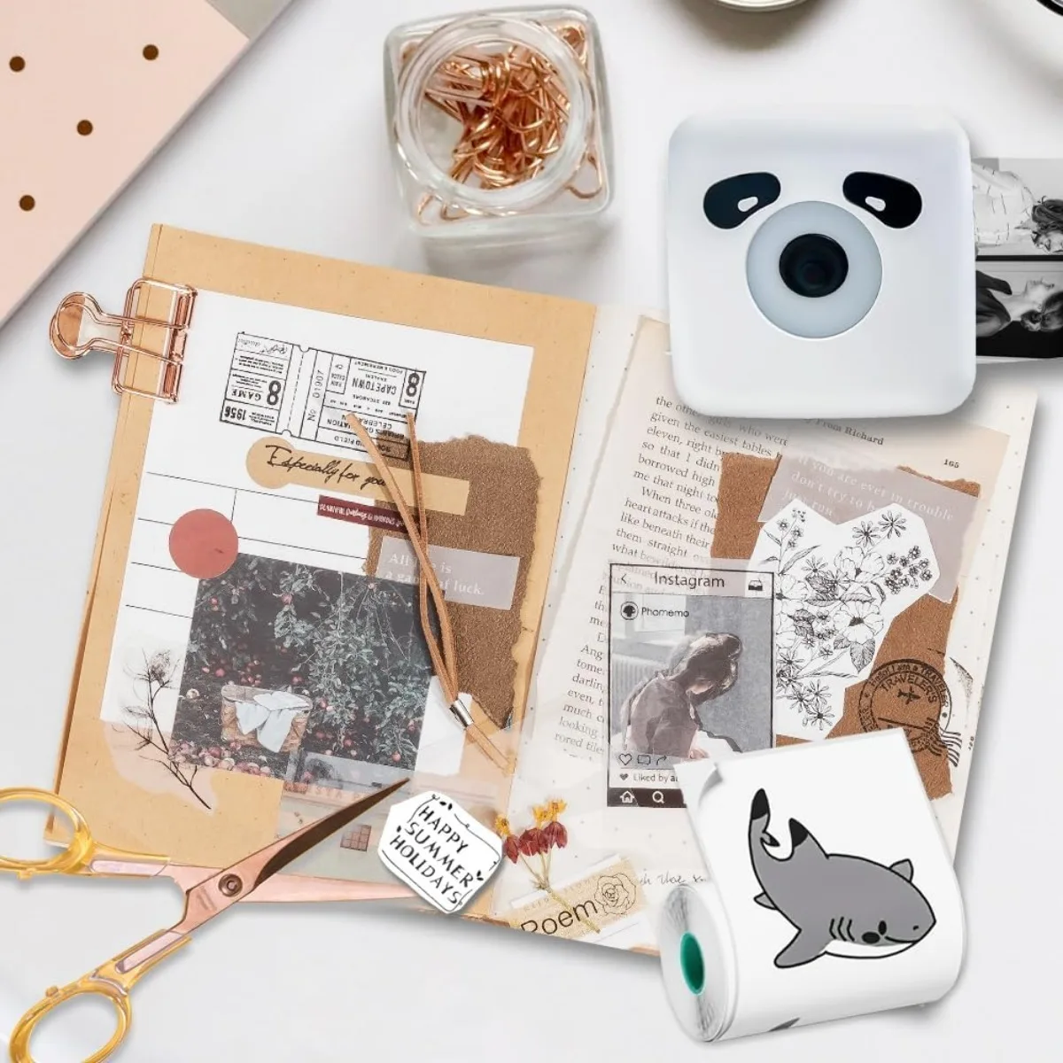 ورق حراري أبيض ذاتي اللصق للطابعات الصغيرة عالية الدقة - غير مشحونة، بدون بطارية أو مكون إلكتروني #4