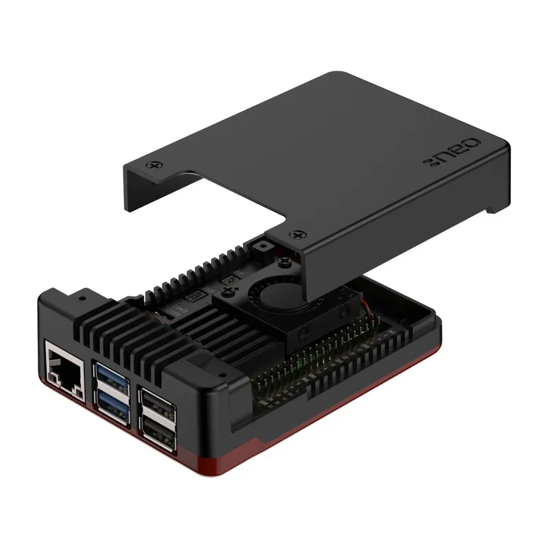 Raspberry Pi 5 아르곤 NEO 5 알루미늄 케이스, 내장 30mm PWN 선풍기 수동 냉각 핀, RPI 5 BRED 케이스 쉘 배기 벤트