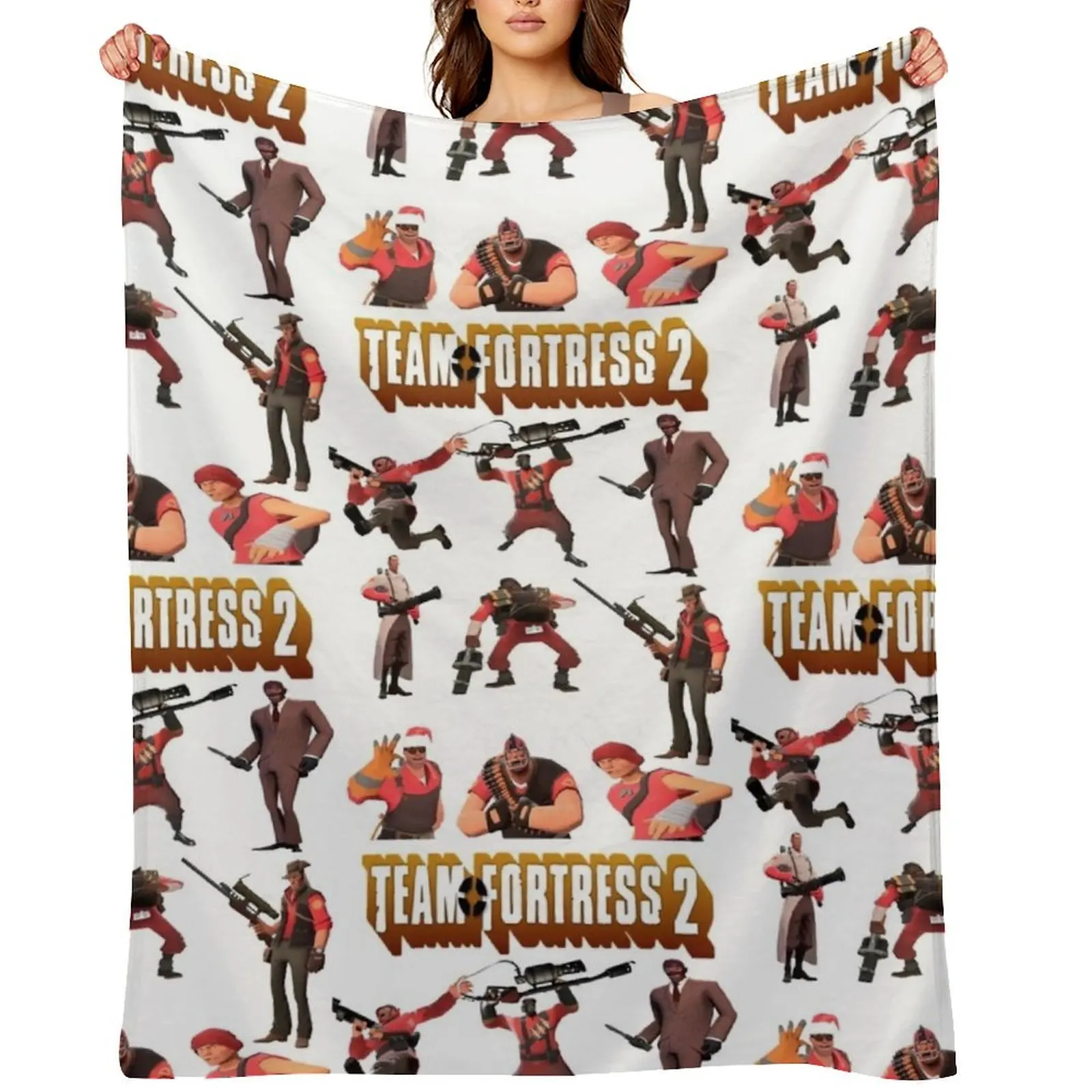 

Team Fortress 2 - All Characters / Classes with TF2 Logo Throw Blanket Heavy Shaggy Beautifuls Blankets