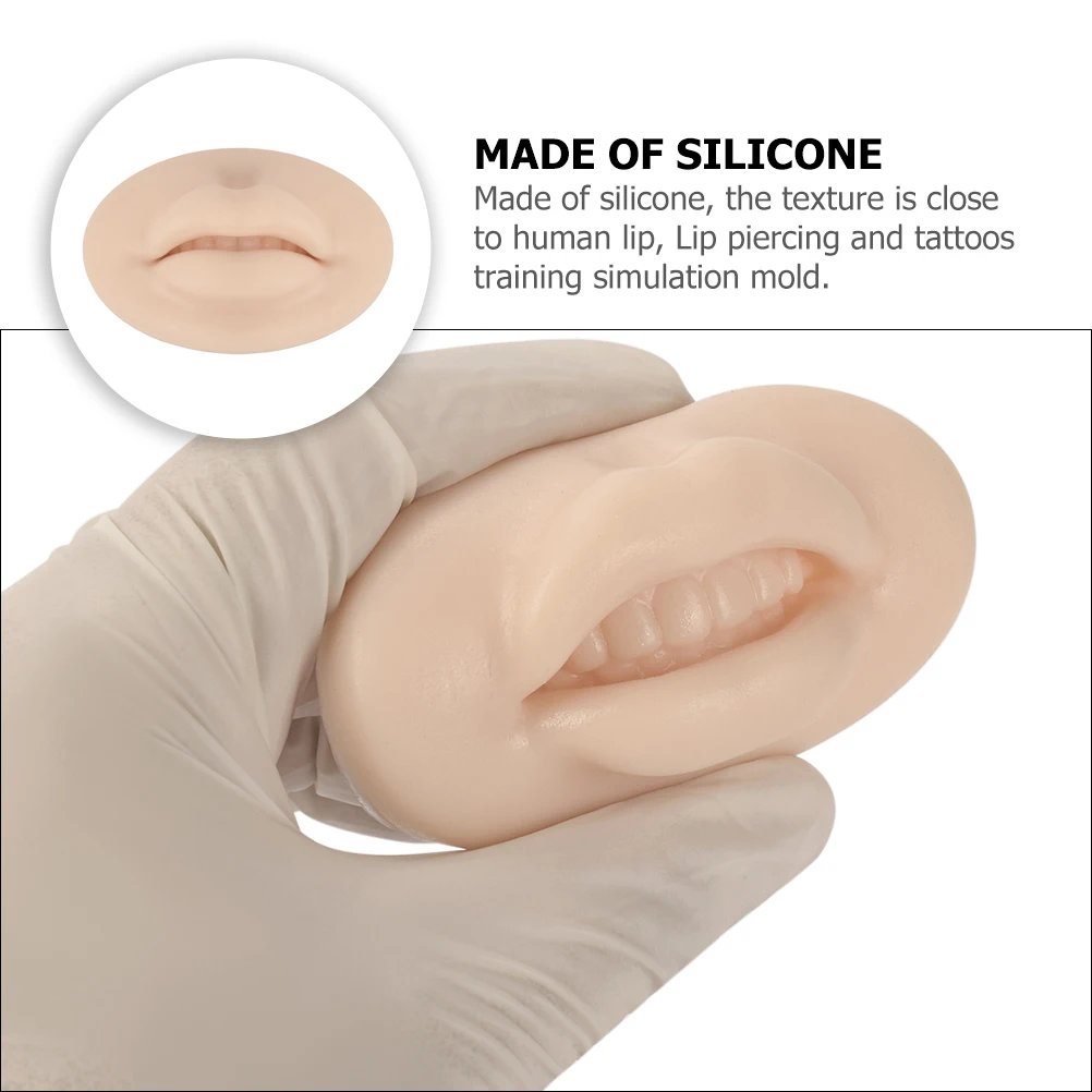 

Double Sided Silicone Practice Elastic Fake Skin For Tattoos Piercing Training Artificial Lip Tool 3D Smooth Insertion Tattooing