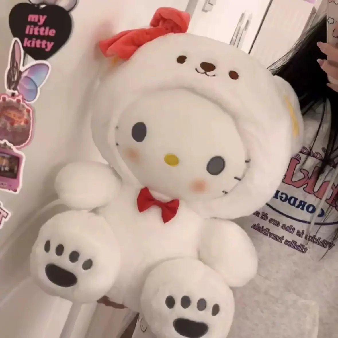 =New Kawaii 22-25cm Sanrio Plush Toy Jade Dog Kuromi Dressing Doll Doll Plush Toy Stuffed Animal Patung Dolls Birthday Gift