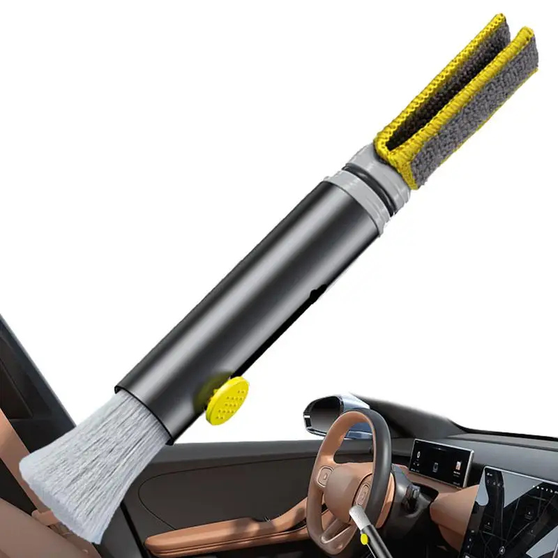 

Auto Interior Dust Brush 3-in-1 Detailing Brush For Interior Car Compact Car Brush Window Breaker For Seats Door Handles Center