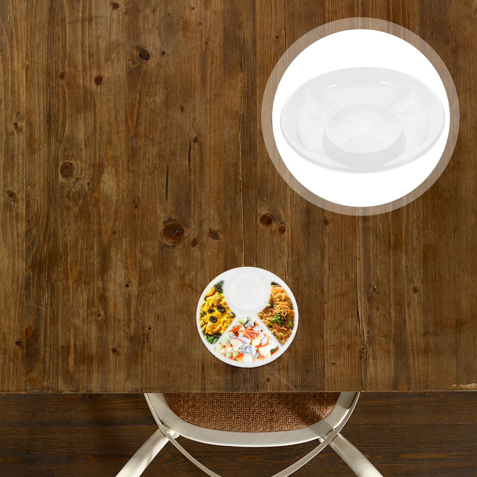 Plateau de service à compartiment, assiettes à dîner, plat sectionné pour adultes, plateaux de contrôle des portions, nourriture