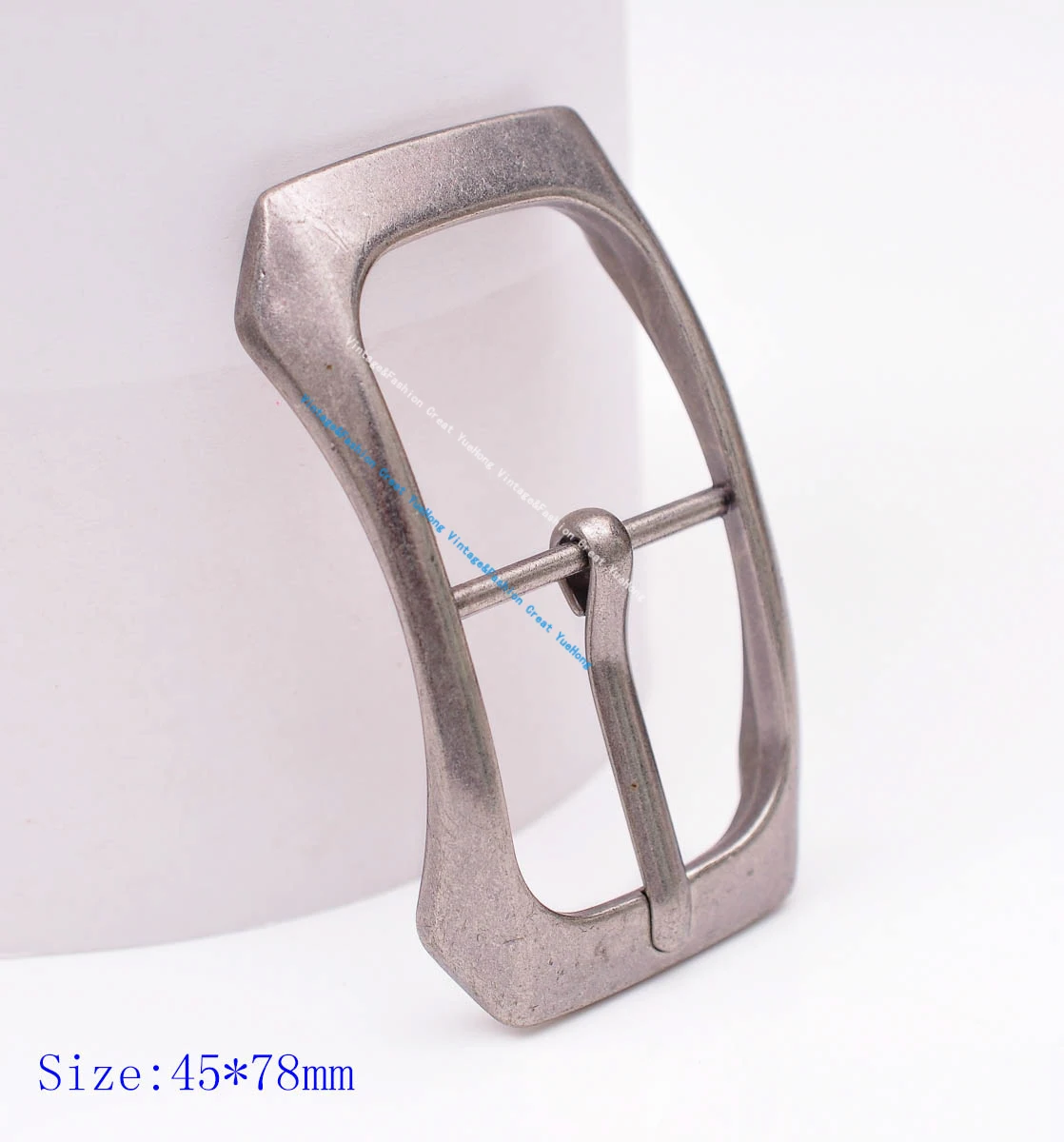 قوس الصلبة مستطيلة العتيقة الفضة مركز بار دبوس حزام مشبك صالح 32 مللي متر حزام 78*45 مللي متر #2