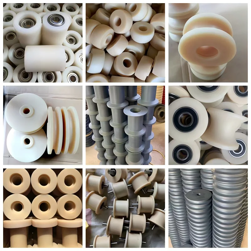 Custom CNC Machined PA6 Nylon Pulley Precision Engineering Plastic Wheel Single Double Groove Drive Component for Machinery
