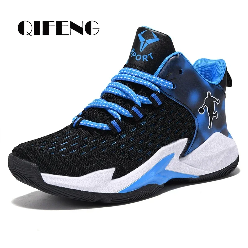 Boys Brand Mesh Basketball Shoes 8 Kids Sneakers Thick Sole Non-slip Children Sports Shoes Child Boy Basket Trainer Shoes Girls