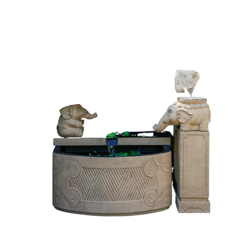 

Large floor-to-ceiling flowing water fish pond courtyard garden arrangement outdoor decoration circulating water