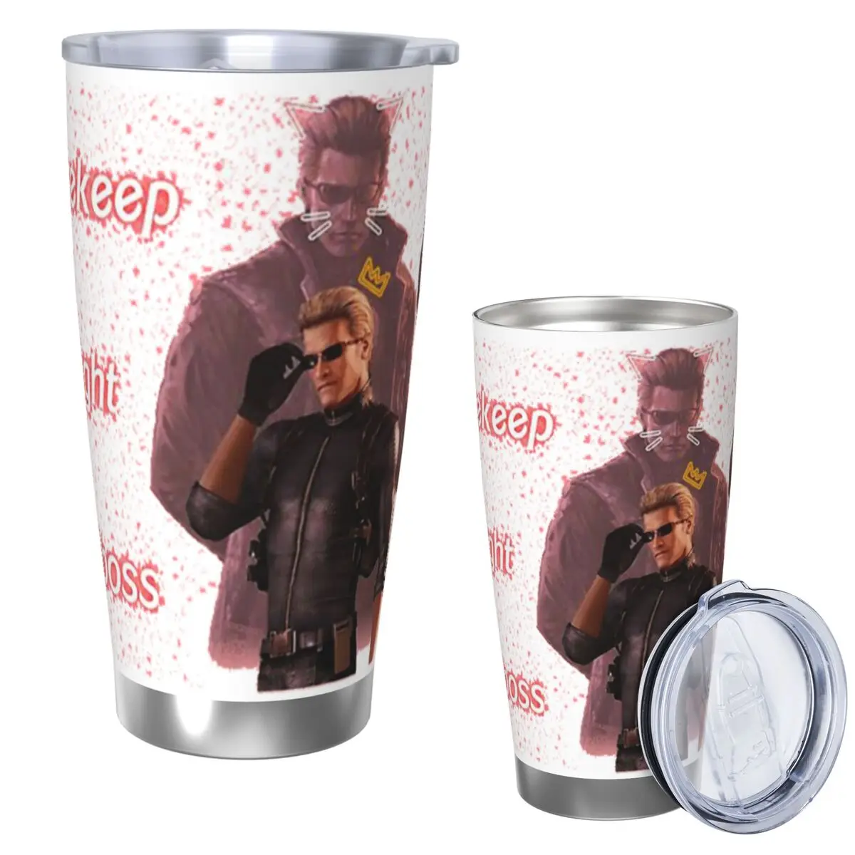 

Albert Wesker Gaslight Gatekeep Girlboss Stainless Steel Tumbler Vacuum Insulated Mug Thermal Cold Cup Straw With Lid 20oz