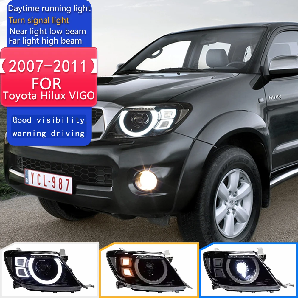 

Car Styling Head Lamp for Toyota Hilux VIGO LED Headlight 2007-2011 Headlights Hilux DRL Turn Signal High B Auto Accessories