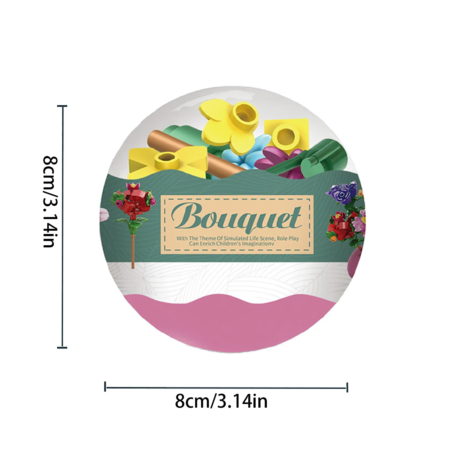مكعبات بناء جسيمات صغيرة ، باقة أبدية ، بيضة ملتوية ، تجميع ذاتي الصنع ، زخارف هدايا زهور ، جديدة وفريدة من نوعها ، ألعاب إبداعية ، 6 * *
