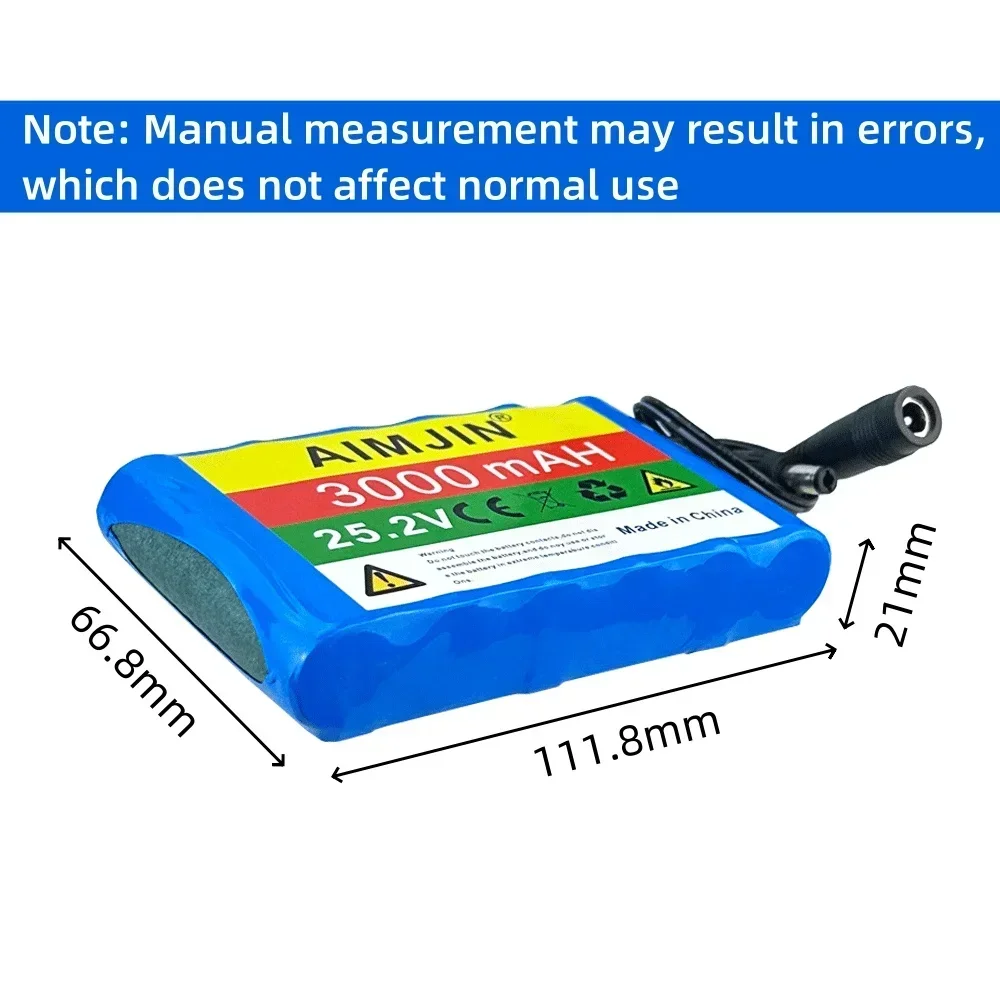 ชุดแบตเตอรี่ลิเธียมแบบชาร์จไฟได้18650 3Ah 25.2V เหมาะสำหรับแบตเตอรี่จักรยาน skuter listrik ที่มี BMS + ที่ชาร์จ