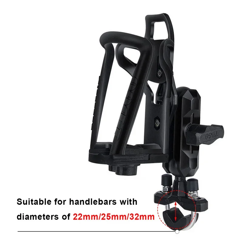 أسود عالمي للدراجات النارية كأس الماء حامل قابل للتعديل المشروبات حامل زجاجة شرب حامل البلاستيك للدراجات النارية سكوتر الدراجات #4