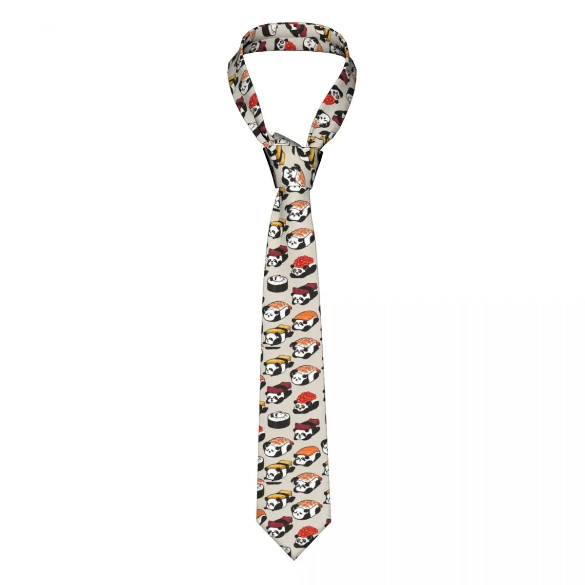 

Sushi Panda Unisex Neckties Silk Polyester 8 cm Classic Animal Neck Ties for Mens Daily Wear Gravatas Wedding Accessories Gift