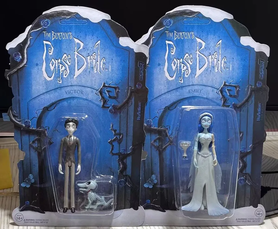 In Stock Super7 Corpse Bride Anime Figure Emily Dort General Action Figure Kawii Card Hanging Series 1 Figure Model Toy Gift