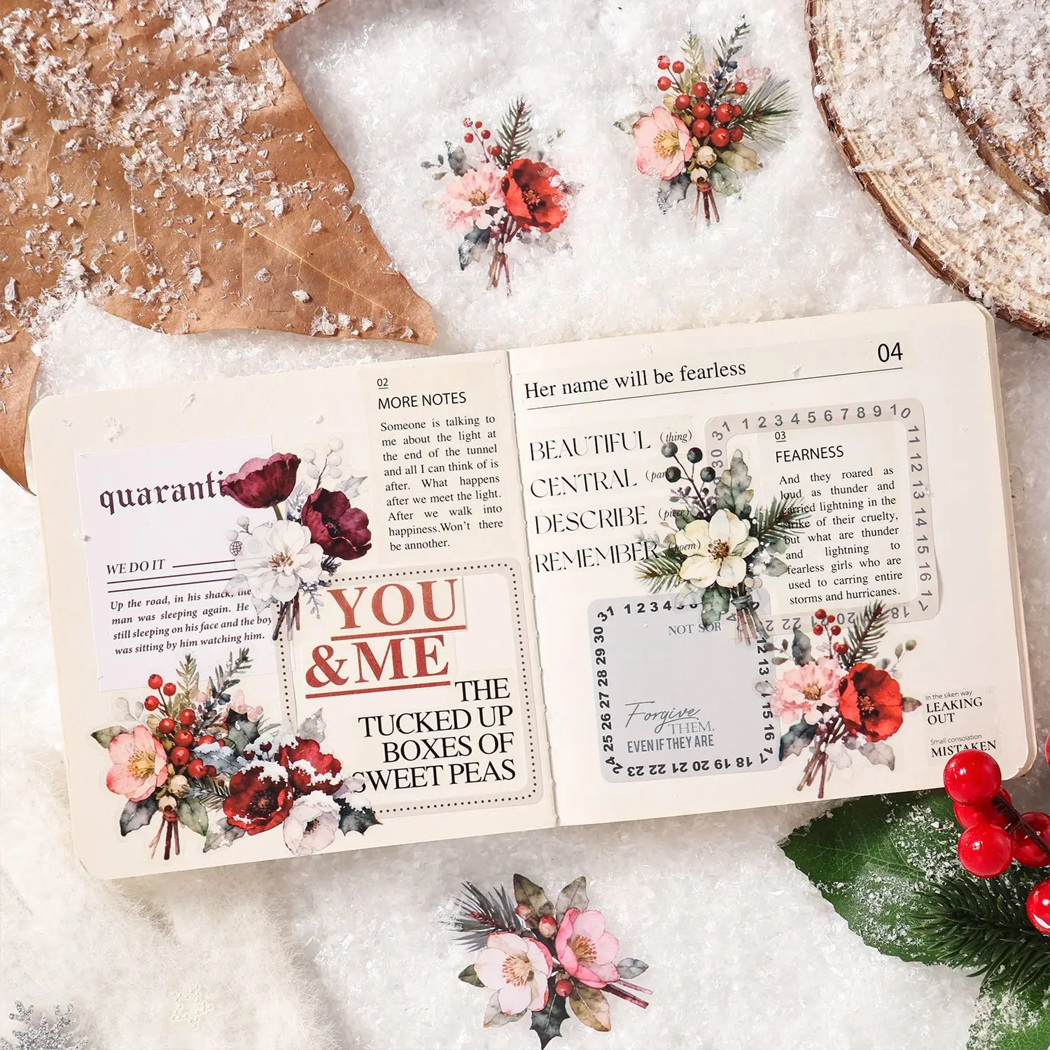 30pcs/1lot kawaii Stationery Sticker Winter stamens dance gracefully Collection junk journal Decorative Scrapbooking Craft