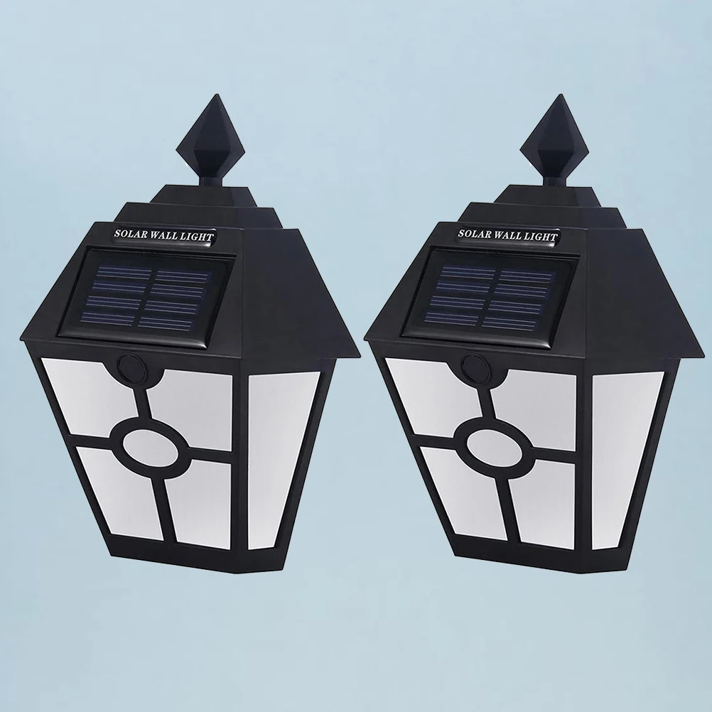 

2 pcs Solar Wall Light Hexagonal Pagoda Shaped Bright Led Waterproof Outdoor Light Garden Street Lamp Solar Powered Lamp For