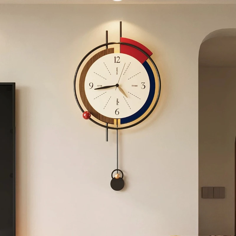 Modern Simple LED Wall Clock Living Room Silent Luxury Creative Clock Nordic Bedroom Wall Lamp Wall Clocks Gift Home Decor Watch