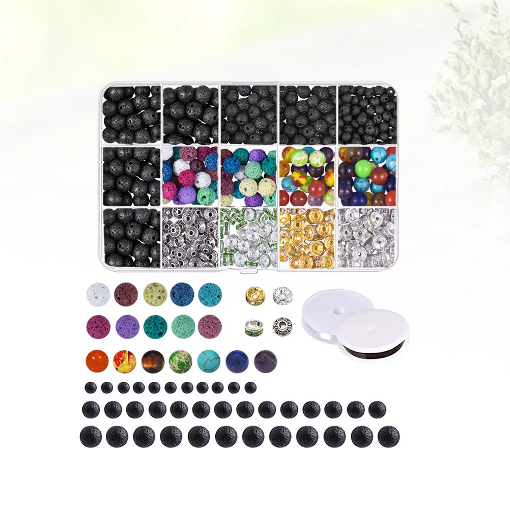 

Набор для создания украшений своими руками: натуральные вулканические бусины-чакры 8 мм для изготовления браслетов, ожерелий и серег