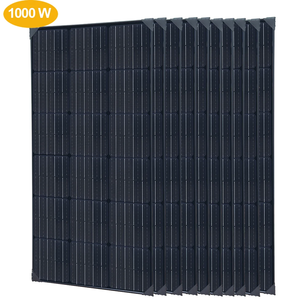 100 W - 1000 W Panel słoneczny 100 W 12 V, wysokowydajny monokrystaliczny moduł fotowoltaiczny Ładowarka do kamperów morskich Akumulator na dachu