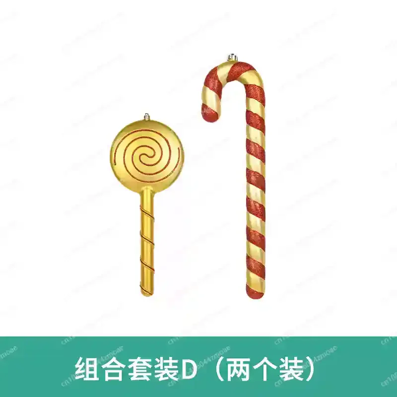 Combination model Christmas Decorations Pendant New Simulation Painted Candy Lollipop Small Crutches pendant Internet