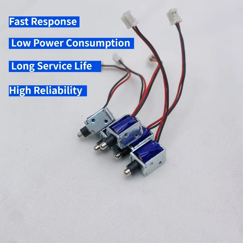 5 unidades de mini cerradura solenoide de CC 5V 12V, válvula electromagnética de 2.6mm de carrera para cargador de vehículos eléctricos, armario de compartición y equipo médico