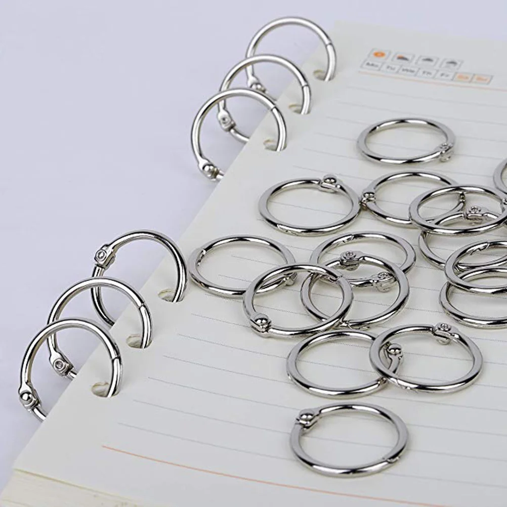 

100Pcs Multi-Purpose Metal Loose Leaf Rings Strong Smooth for Scrapbooking Memo Filing Keychains Metal Split Ring