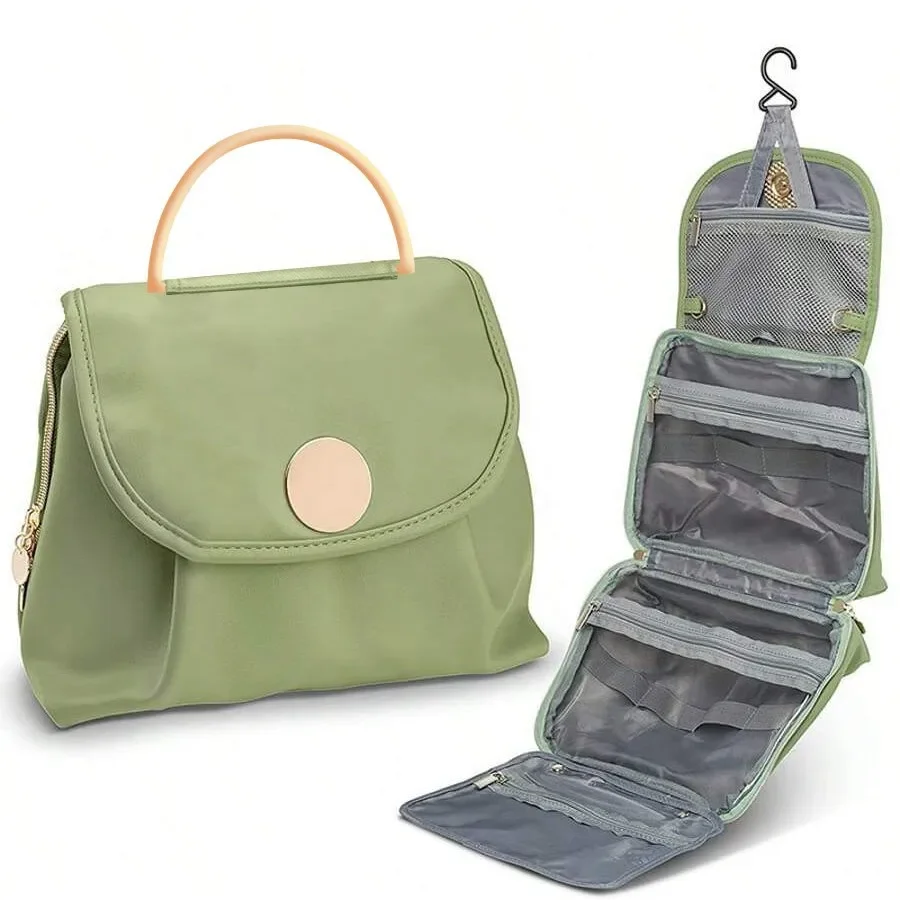 Waterproof toileting and makeup bag with hook, toileting travel bag, toiletries