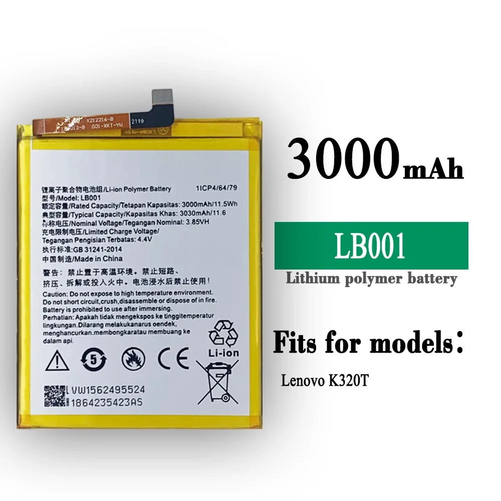 LB001  High Quality Replacement Battery For Lenovo K320T LB-001 3000mAh Built-in Large Capacity Lithium Latest Batteries