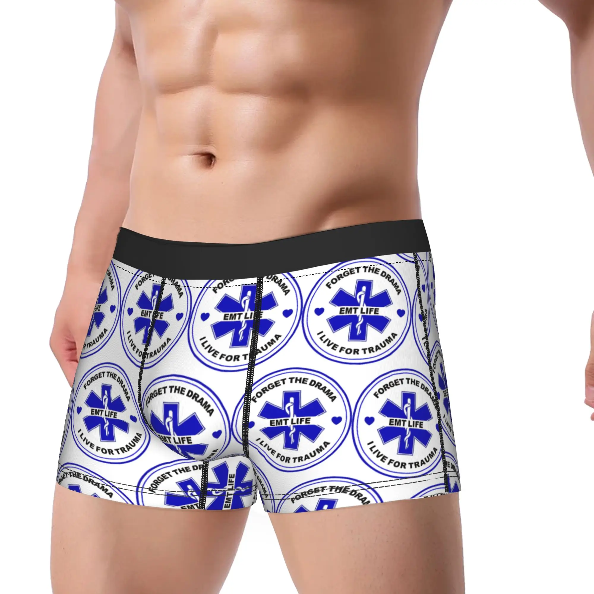 EMT Life Underwear  Sexy Soft Panties Custom Boxer Brief For Men Pouch Plus Size Boxershorts