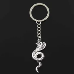 Fashion Keychain 49x19mm King Cobra Snake Bronze Silver Color Pendants DIY Men Jewelry Car Key Chain Ring Holder Souvenir Gift