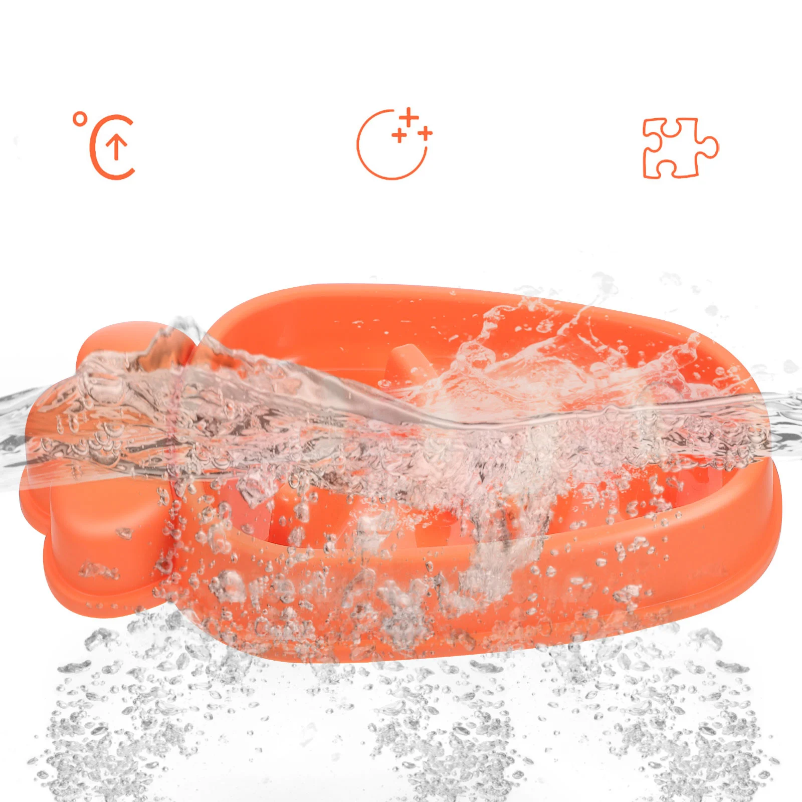 

Carrot Shaped Pet Bowl Slow Feeder for Dogs Cats Large Capacity Anti Choke Dishes Orange Color Design Fun Agility Improved