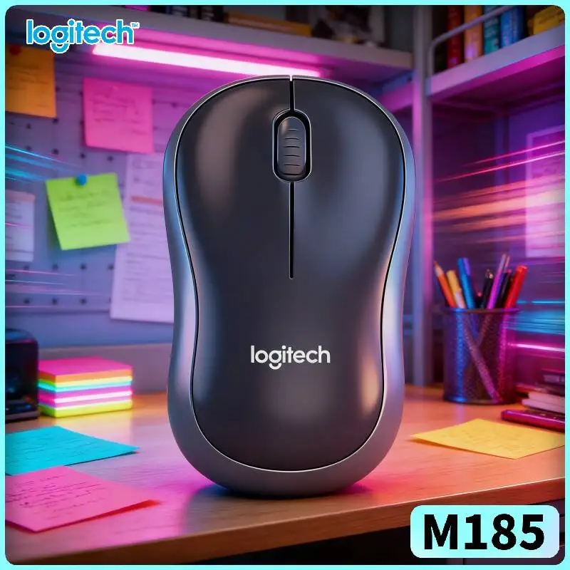 Logitech M185 Reliable-Connection Mouse 2.4GHz Link 10m Coverage 3 Buttons Scroll 12-Month Battery Office Home PC Tool