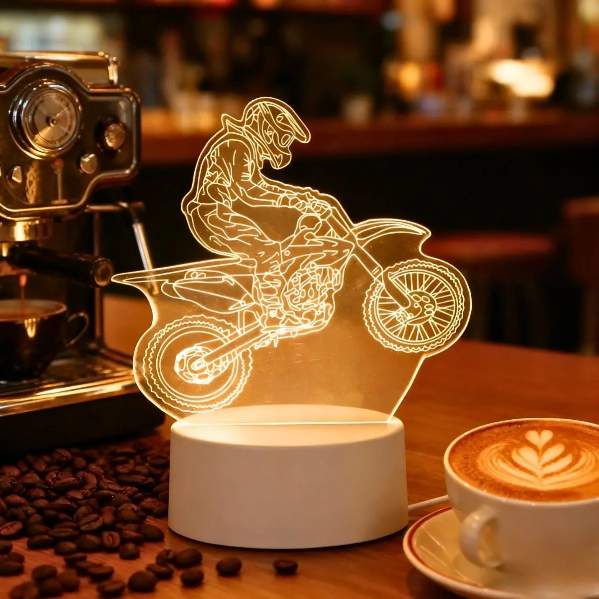 USB 3D luminous motorcycle creative night light, home decoration table decoration, living room and bedroom decoration light