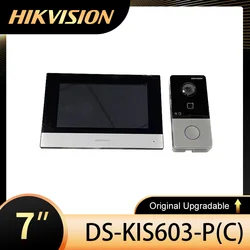 Hikvision-Kit de vídeo porteiro, campainha POE padrão, porta estação, monitor WIFI, DS-KIS603-P(C), DS-KV6113-WPE1, DS-KH6320-WTE1