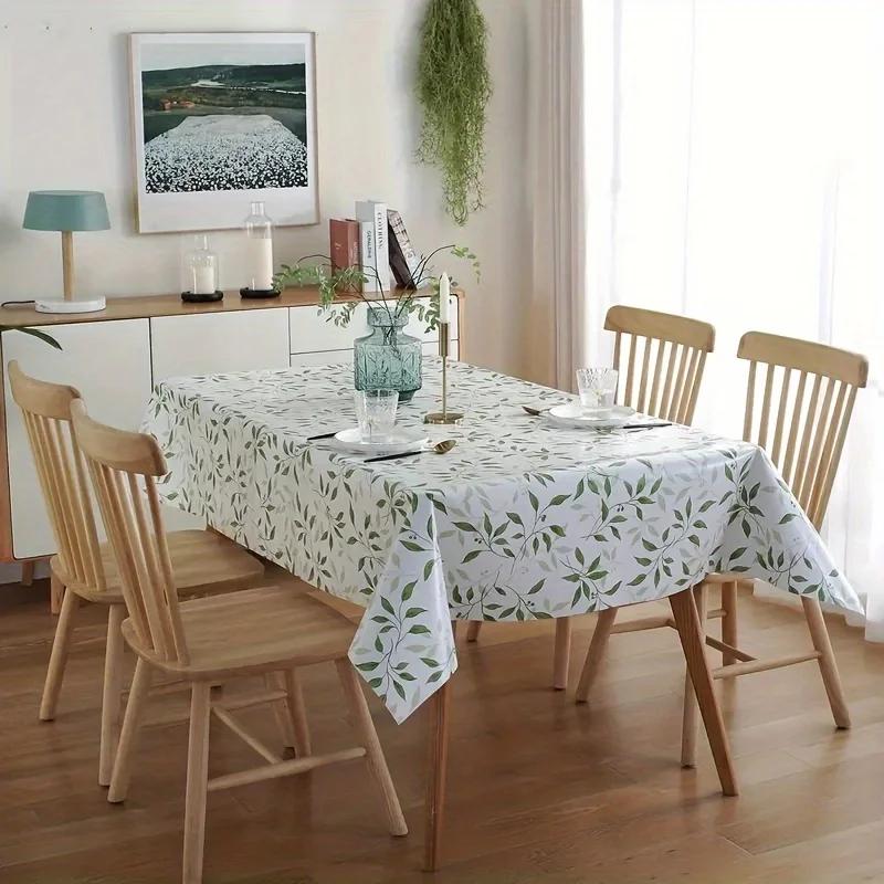 1pc rectangular small leaf / lemon tablecloth, washable outdoor barbecue tablecloth