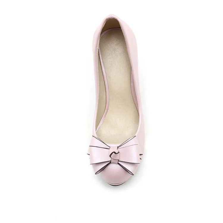 Oversize  Large size  Big Size  ladies high heels women shoes woman pumps Butterfly knot with round head and shallow mouth