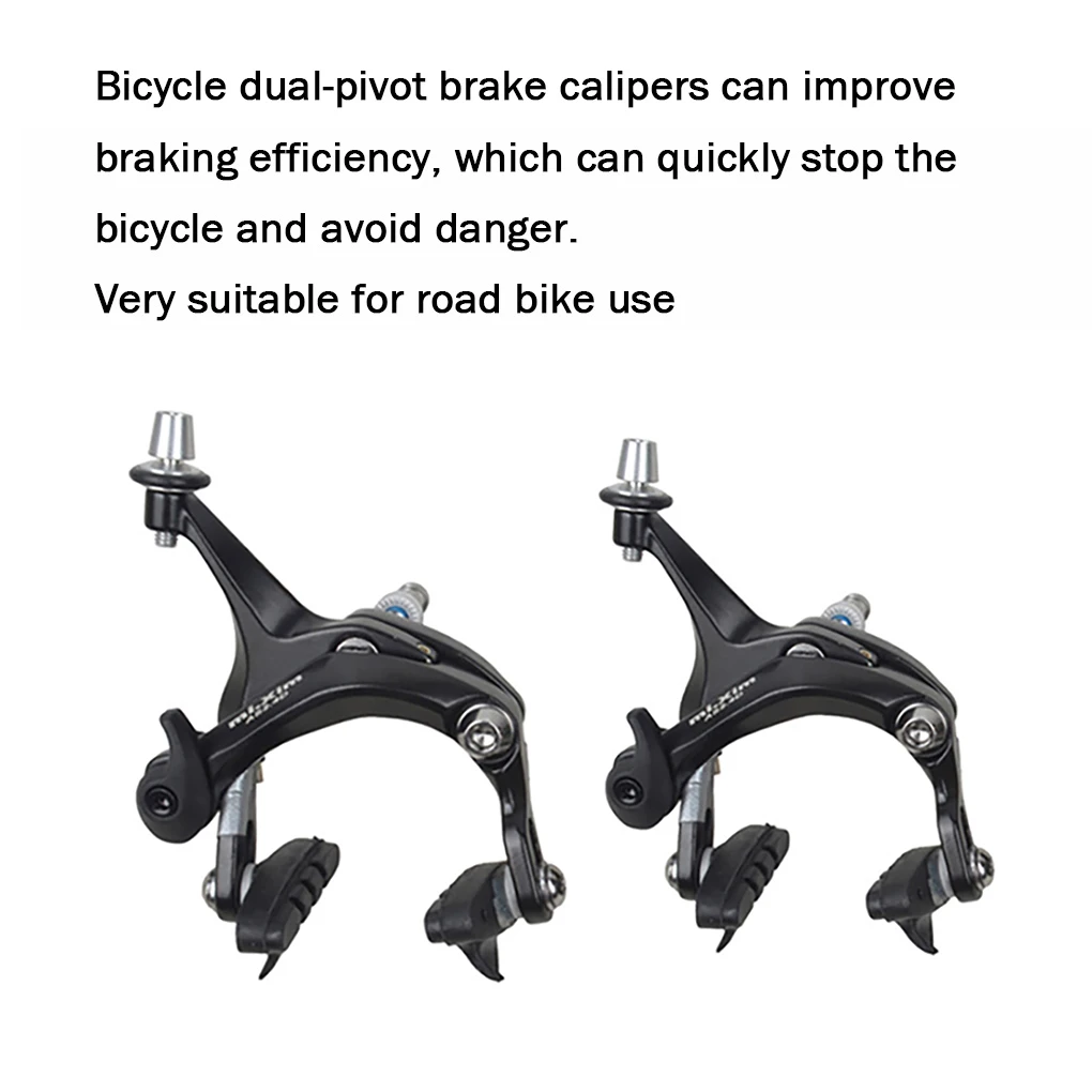 Dual Pivot Brake Caliper Road Bike Aluminum Alloy Brake Clamp Bicycle Accessory, Rear, Black